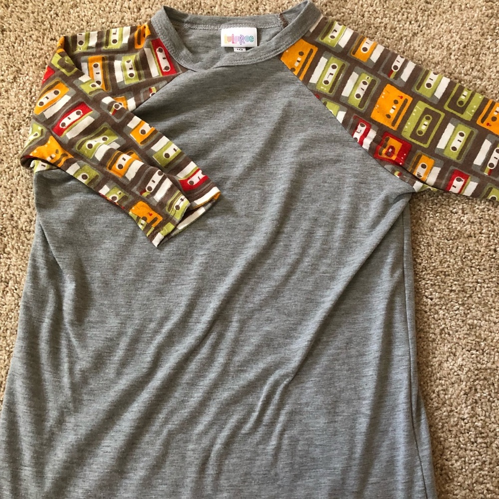 Lularoe kids Sloan 10 in rare cassette tape print